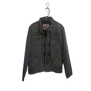 Levi's Black Sherpa Lined Cotton Guys Trucker Jacket, M